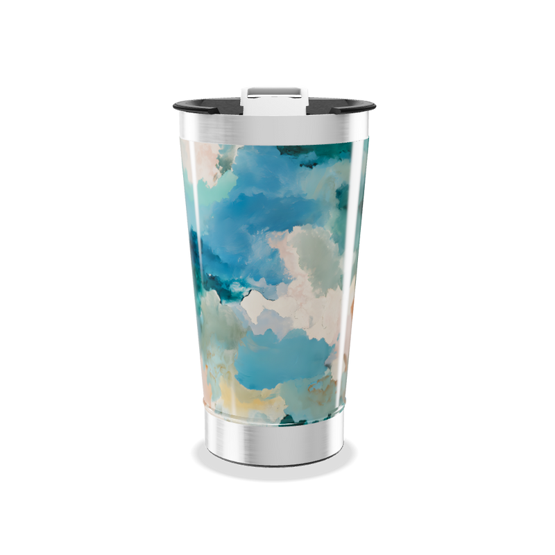 Copo Térmico - Estampa Abstrata Azul