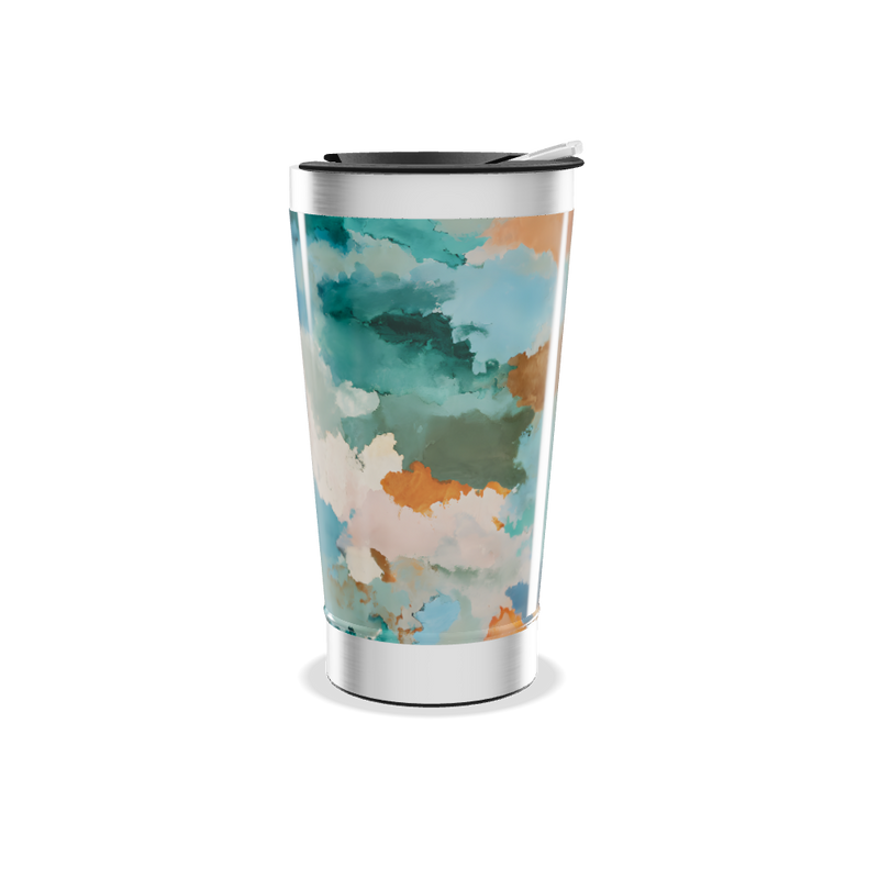 Copo Térmico - Estampa Abstrata Azul