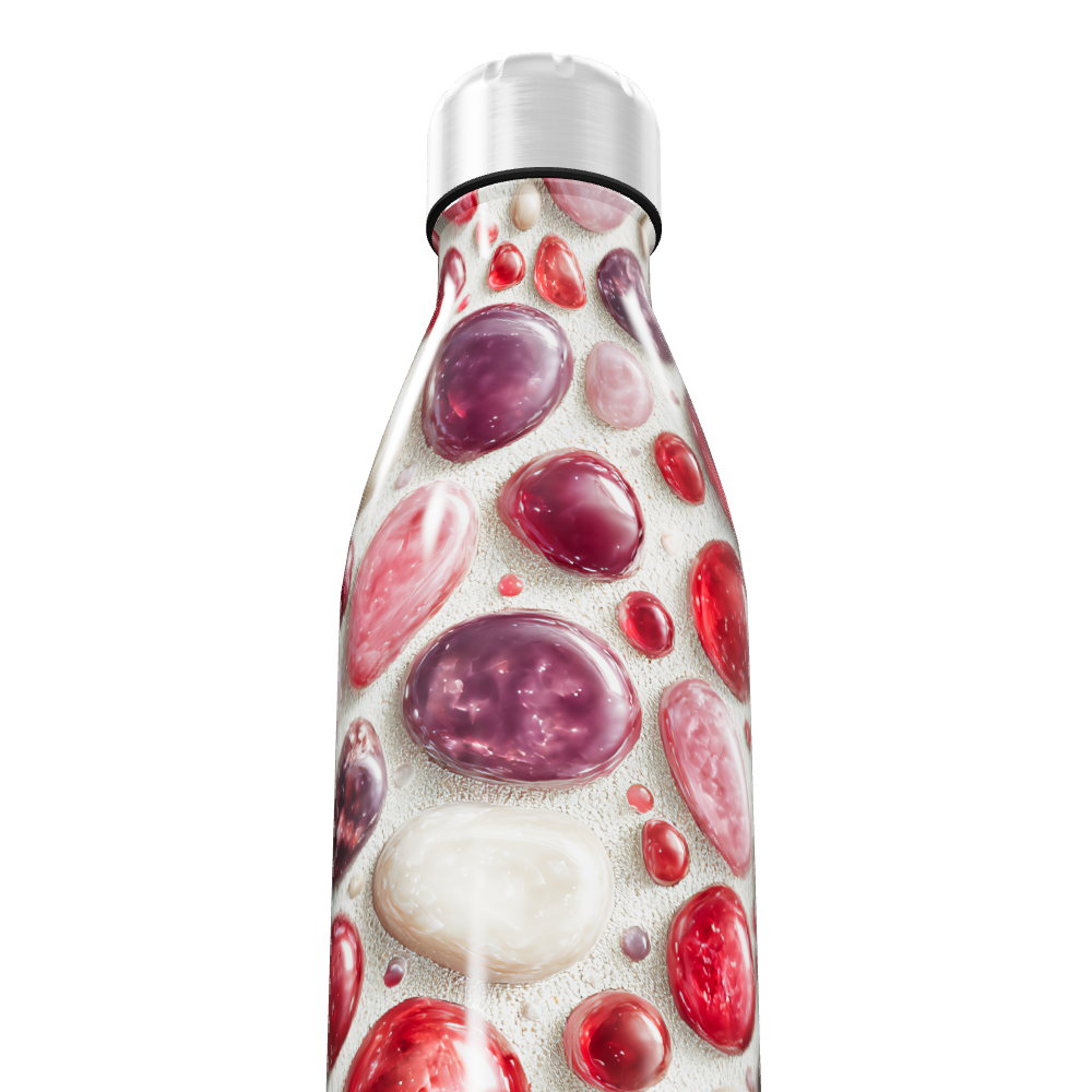 Garrafa Inox - Design Pedras Coloridas