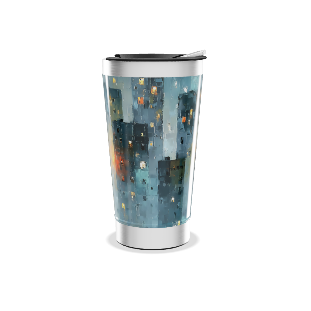 Copo Térmico - Cidade Noturna Aço Inox