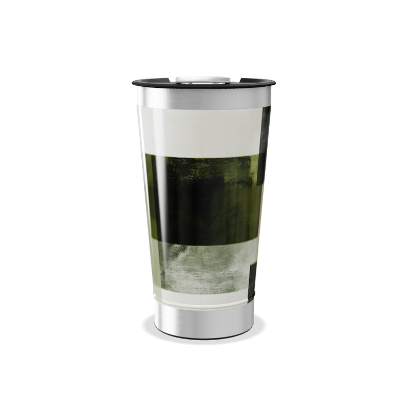 Copo Térmico - Verde com Estampa Quadrada