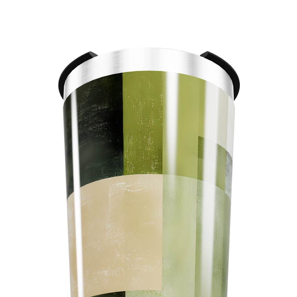 Copo Térmico - Verde com Estampa Quadrada