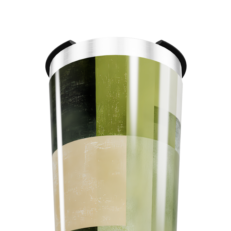 Copo Térmico - Verde com Estampa Quadrada