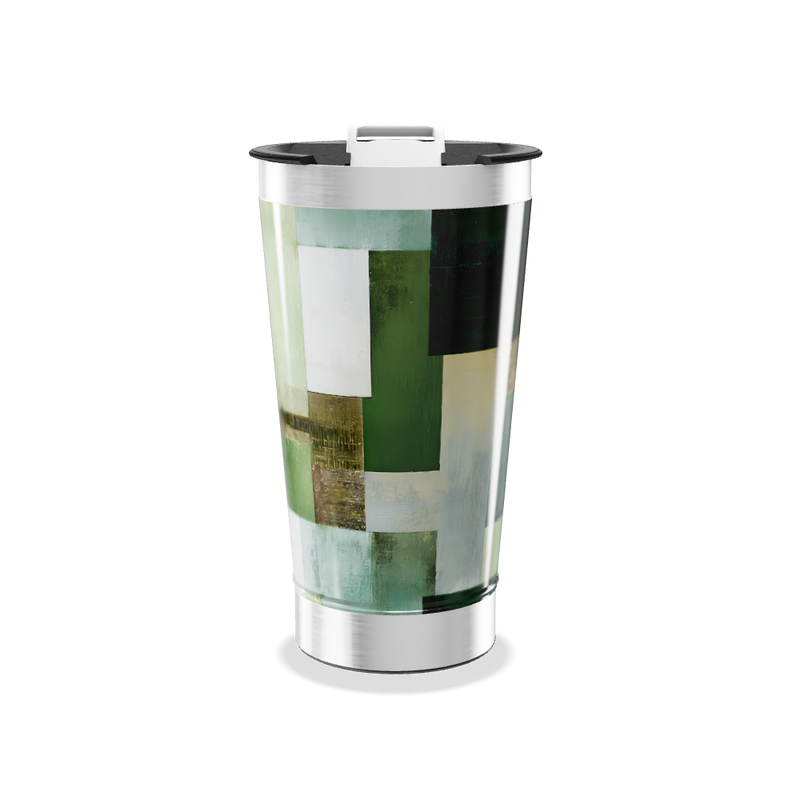 Copo Térmico - Estampa Geométrica Verde