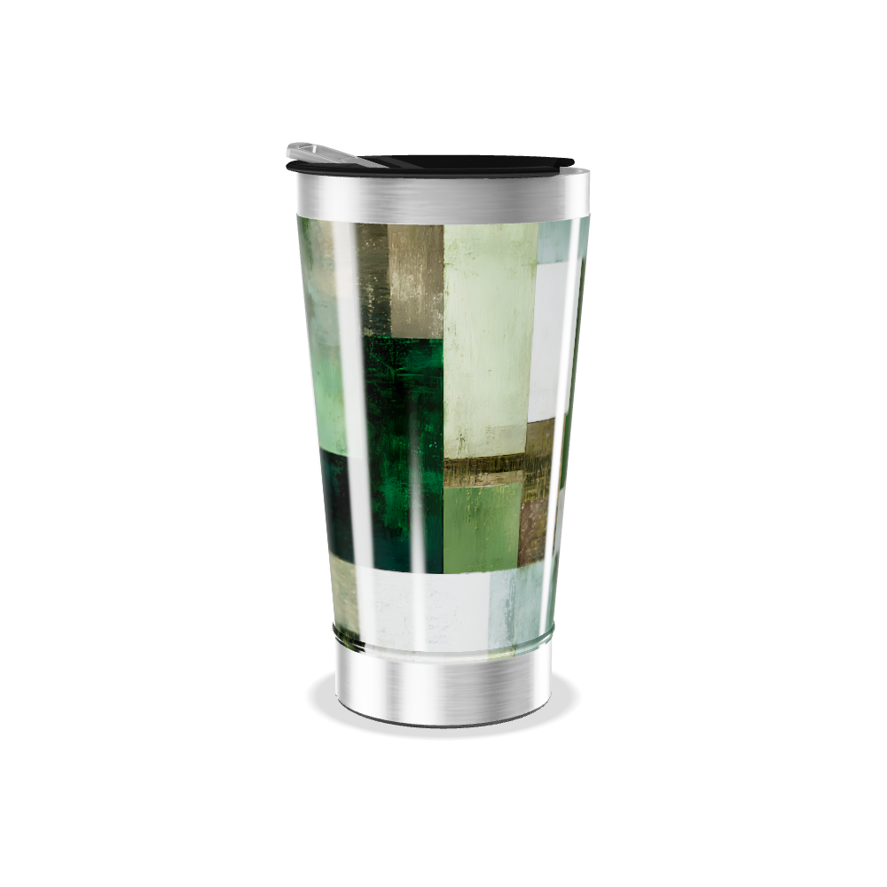 Copo Térmico - Estampa Geométrica Verde