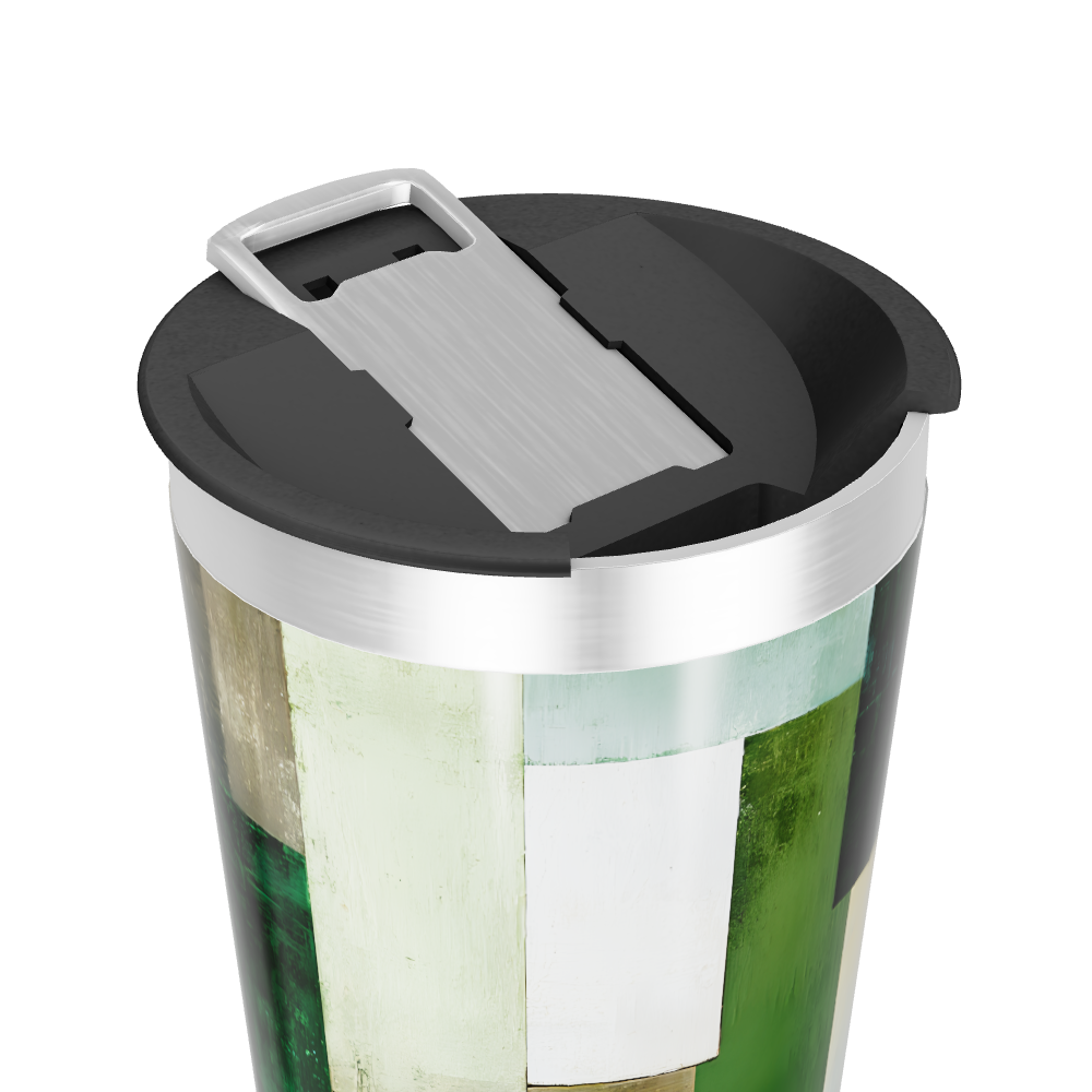 Copo Térmico - Estampa Geométrica Verde