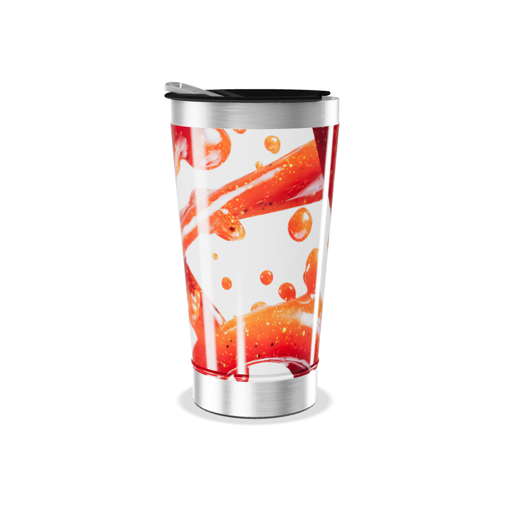 Copo Térmico - Estampa Abstrata Vermelha