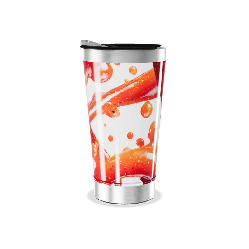 Copo Térmico - Estampa Abstrata Vermelha