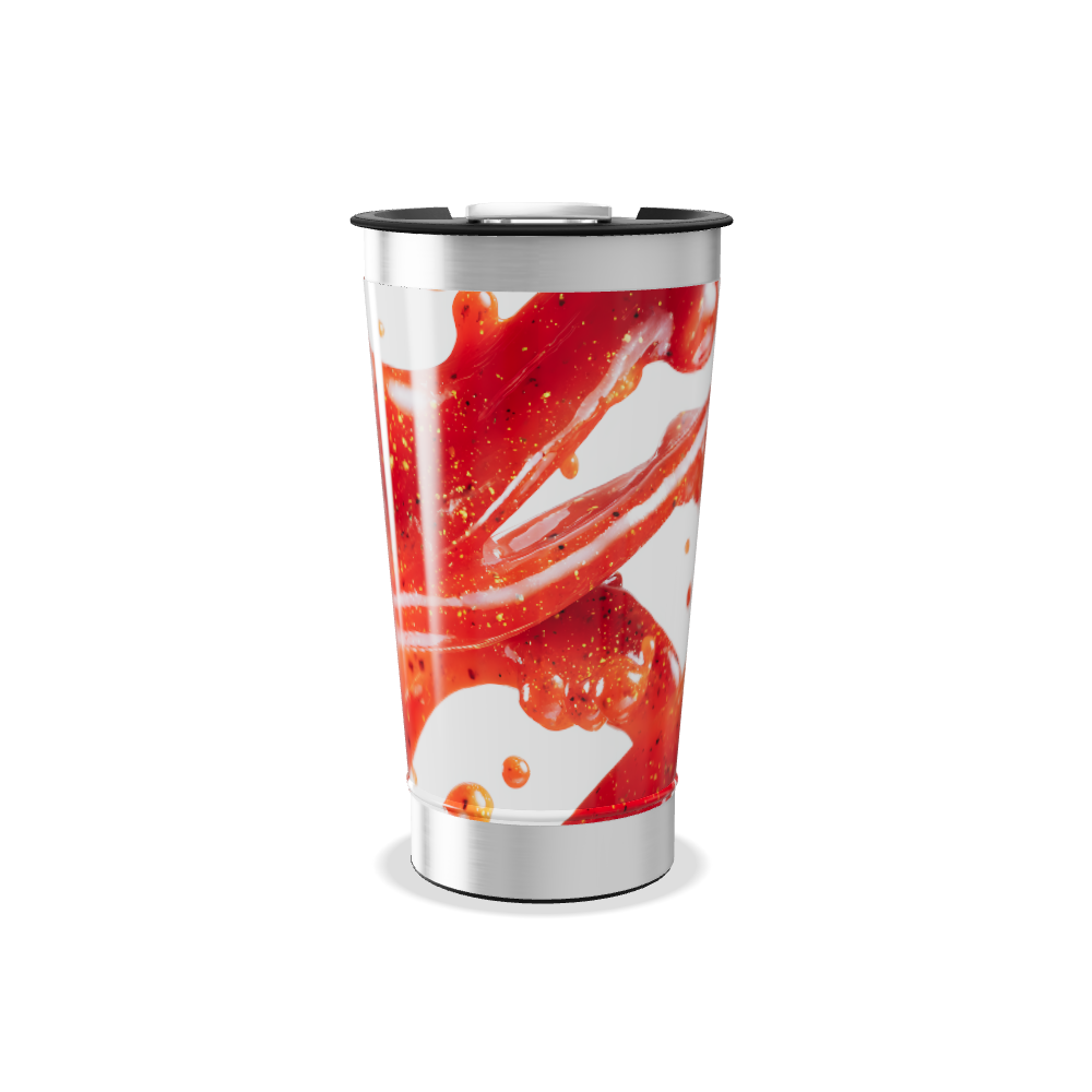 Copo Térmico - Estampa Abstrata Vermelha