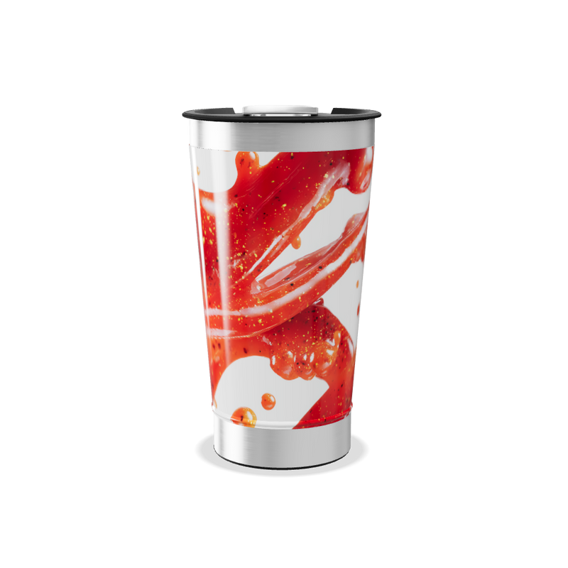 Copo Térmico - Estampa Abstrata Vermelha