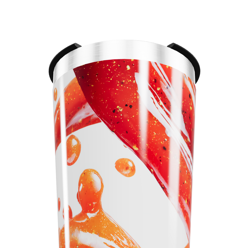 Copo Térmico - Estampa Abstrata Vermelha