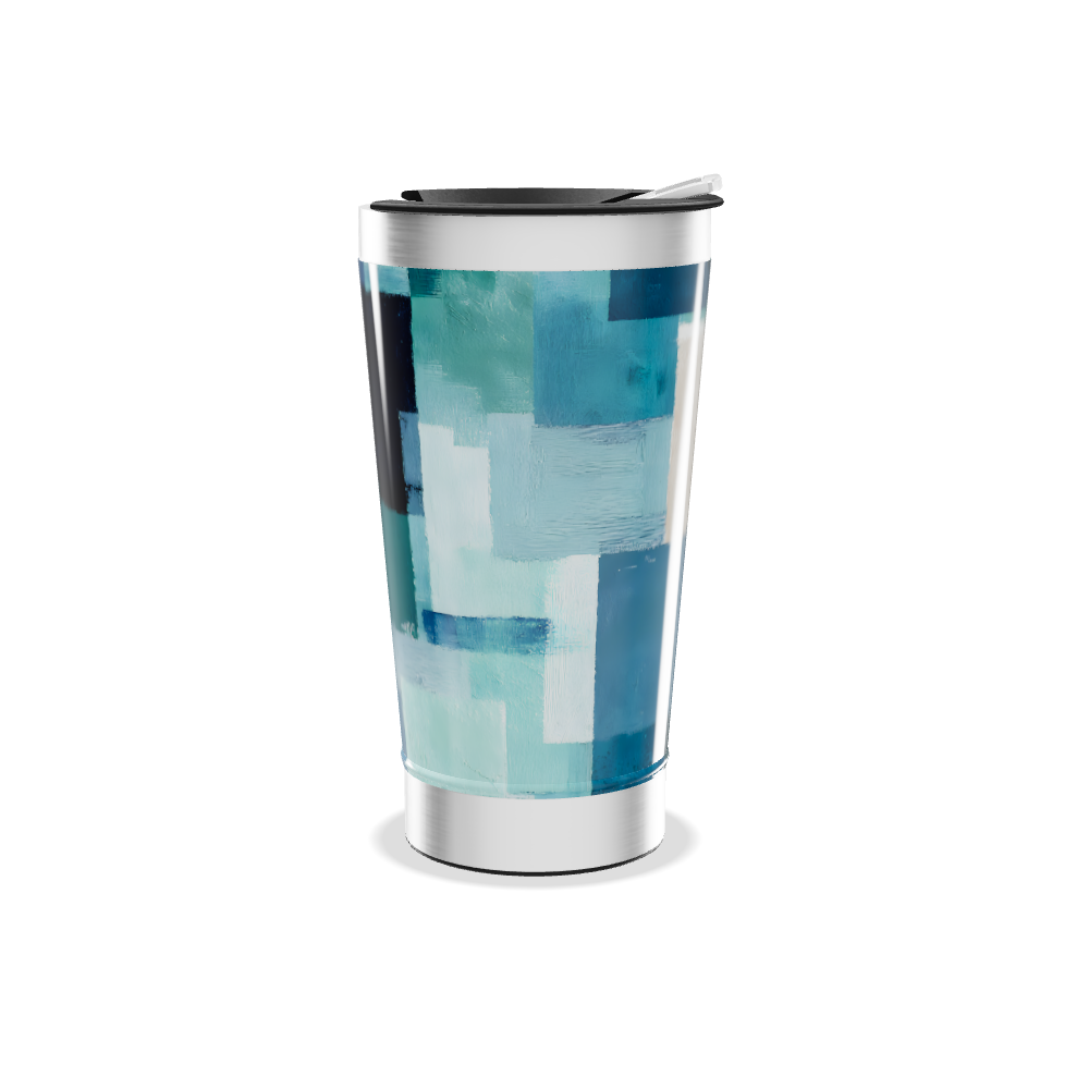 Copo Térmico - Estampa Geométrica Azul