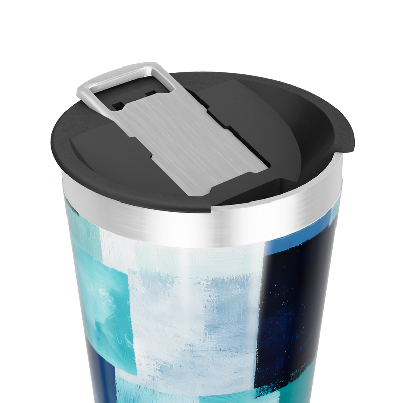 Copo Térmico - Estampa Geométrica Azul