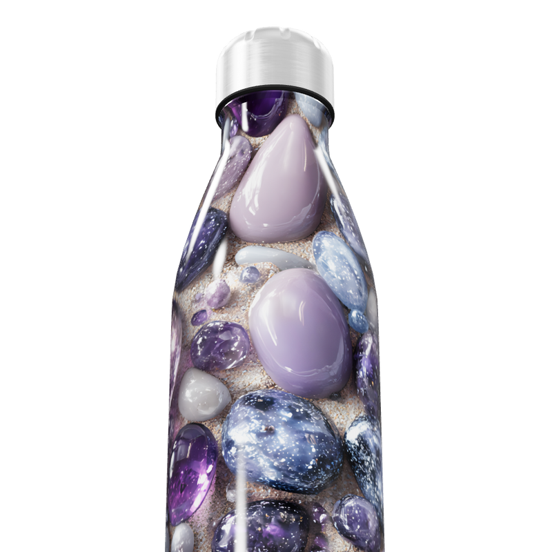 Garrafa Inox - Estampa Pedras Roxas