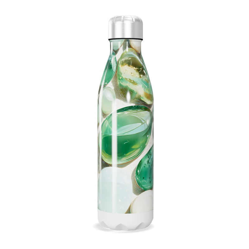 Garrafa Inox - Estampa Pedras Verdes