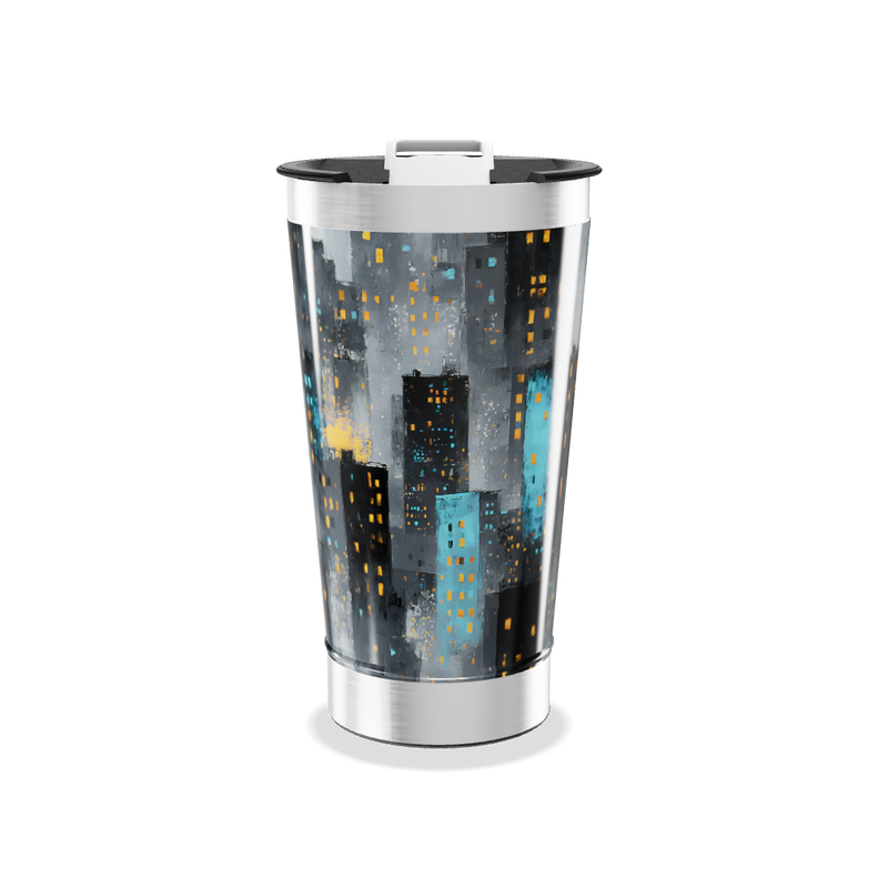 Copo Térmico - Cidade Noturna Aço Inox