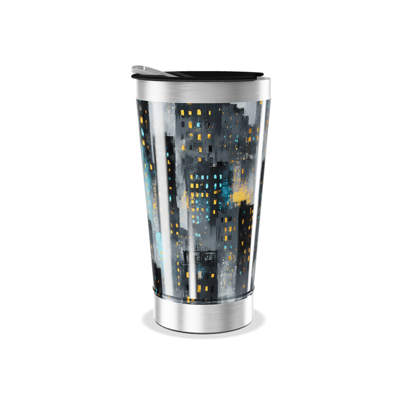 Copo Térmico - Cidade Noturna Aço Inox