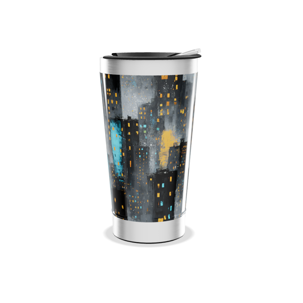 Copo Térmico - Cidade Noturna Aço Inox