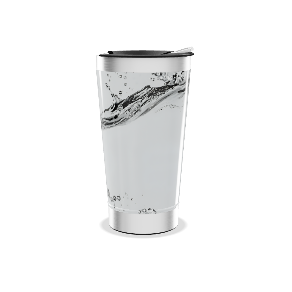 Copo Térmico - Branco com Design de Água