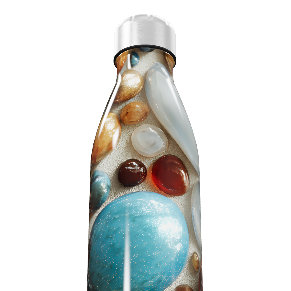 Garrafa Inox - Estampada Pedras Coloridas