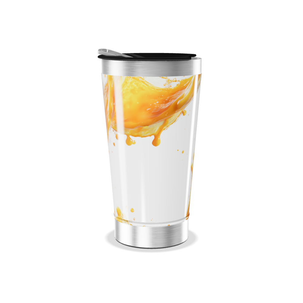 Copo Térmico - Branco com Estampa de Líquido