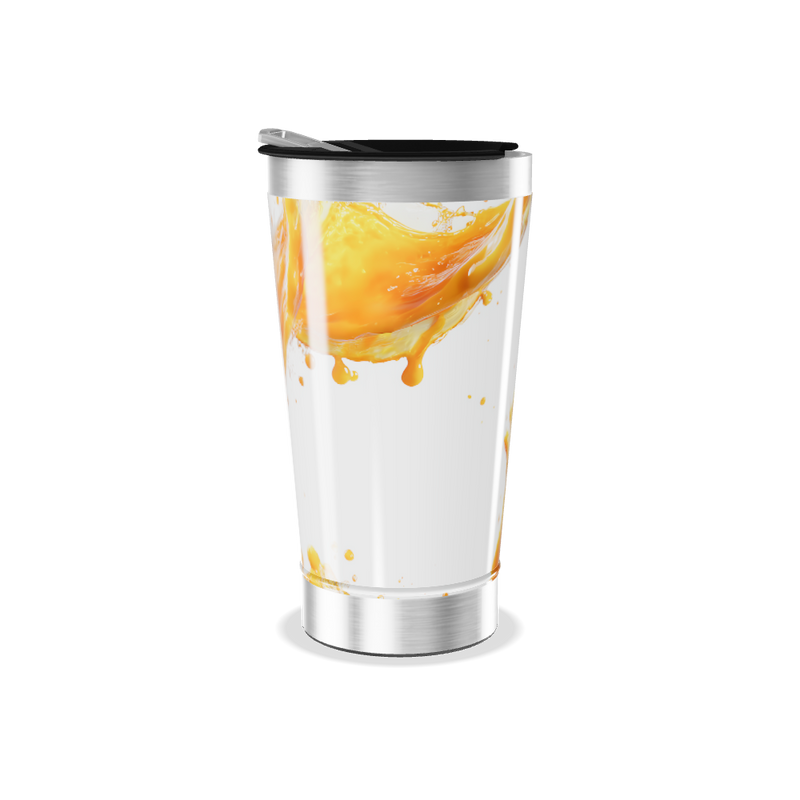 Copo Térmico - Branco com Estampa de Líquido