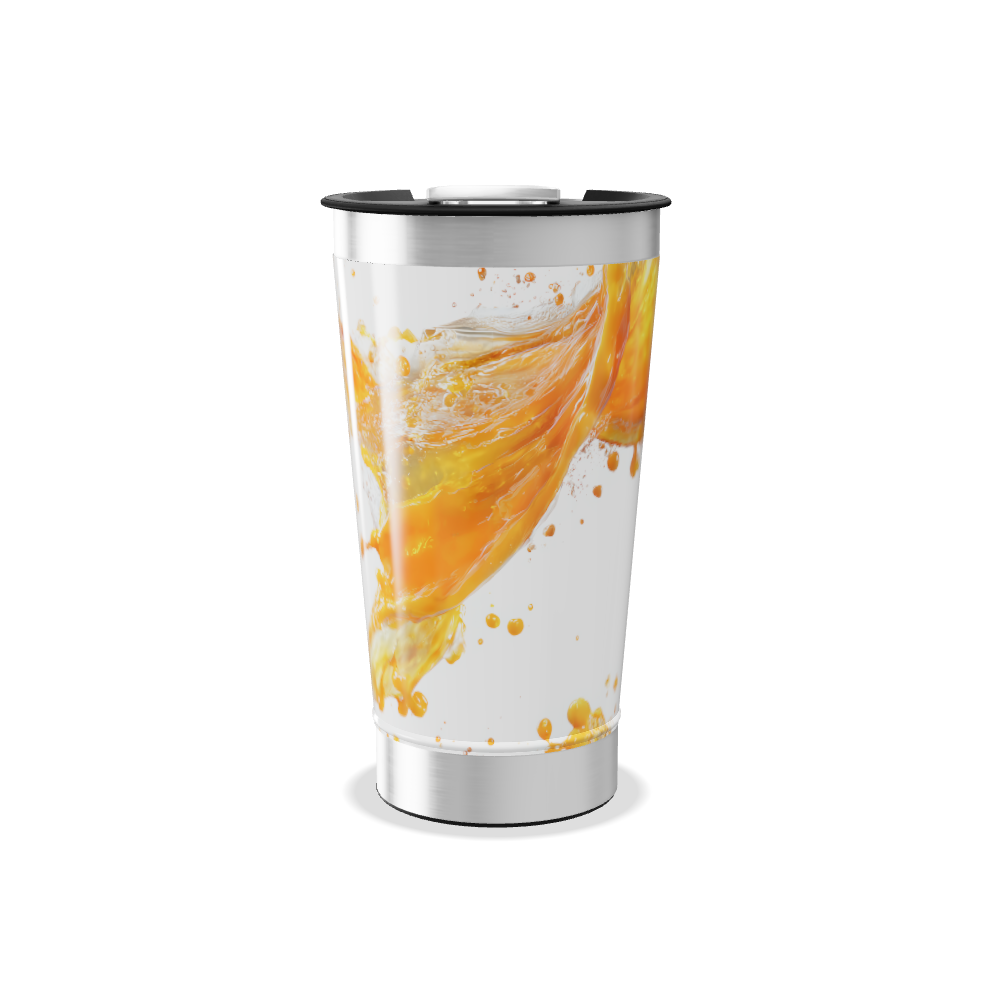 Copo Térmico - Branco com Estampa de Líquido