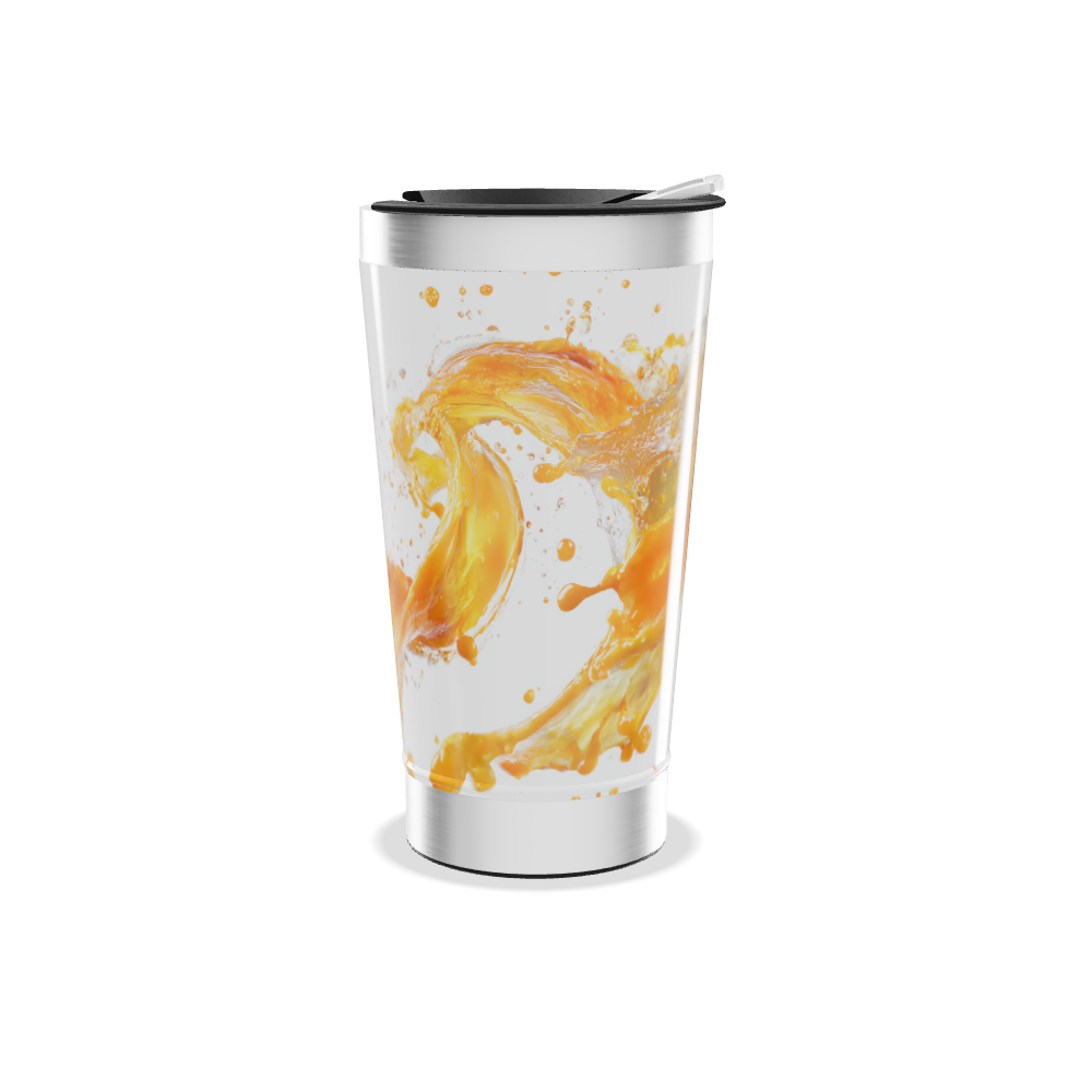 Copo Térmico - Branco com Estampa de Líquido