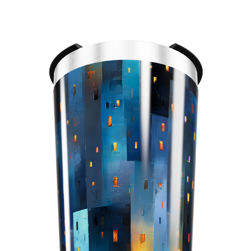 Copo Térmico - Aço Inox Azul Abstrato