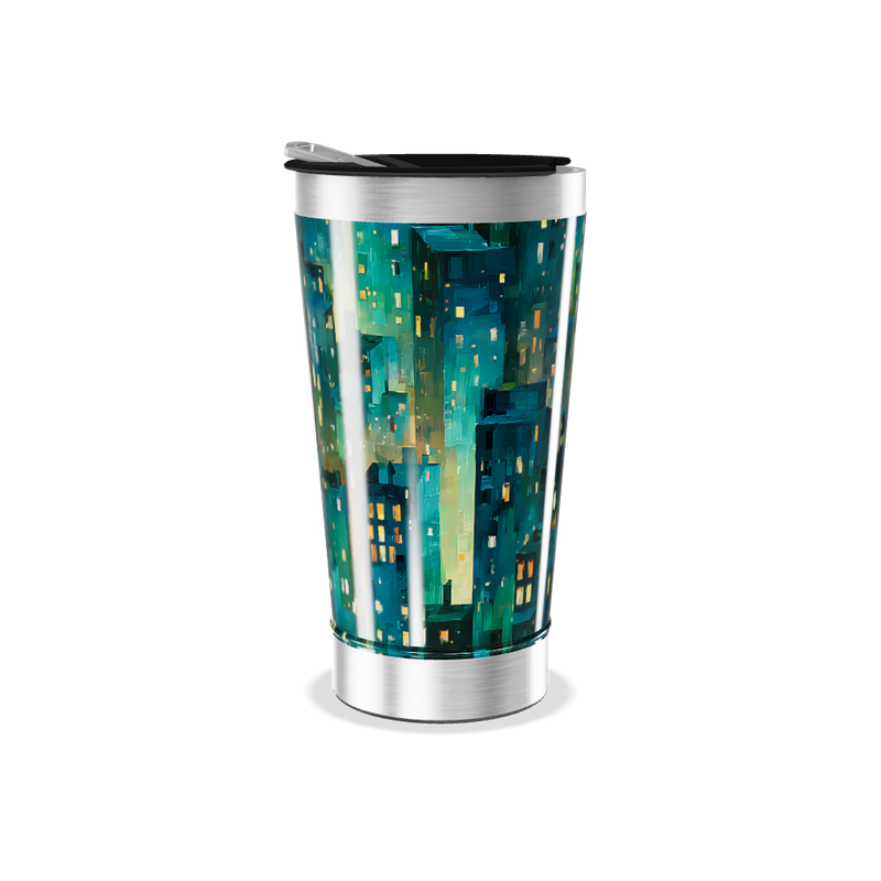 Copo Térmico - Cidade Noturna Azul
