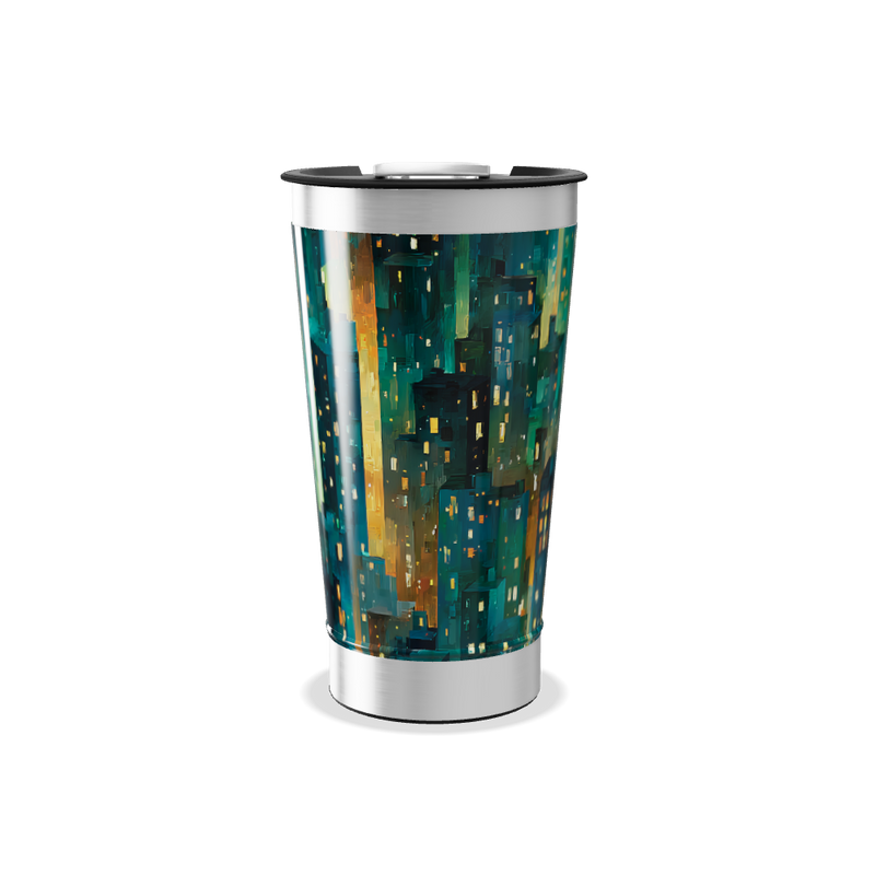 Copo Térmico - Cidade Noturna Azul