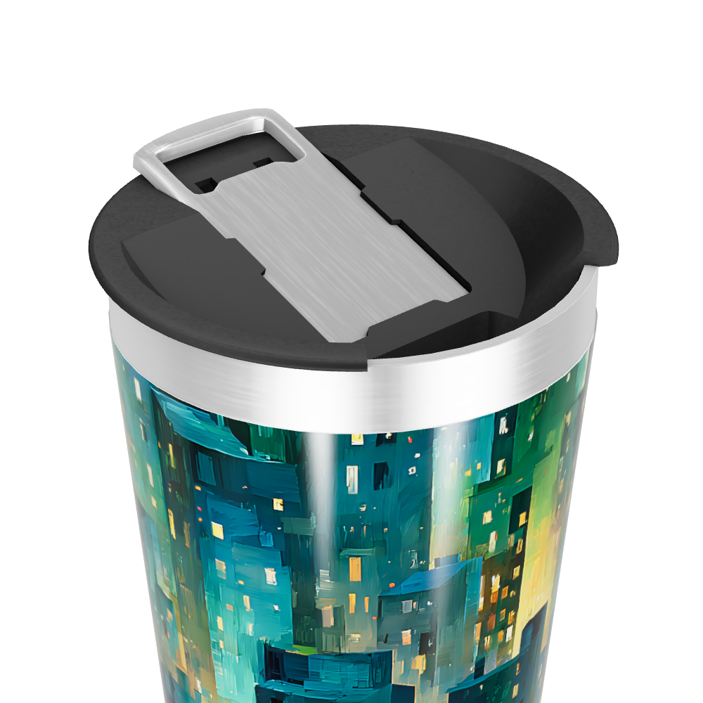 Copo Térmico - Cidade Noturna Azul