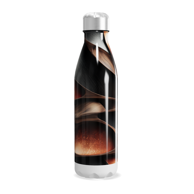 Garrafa Inox - Design Espiral Marrom