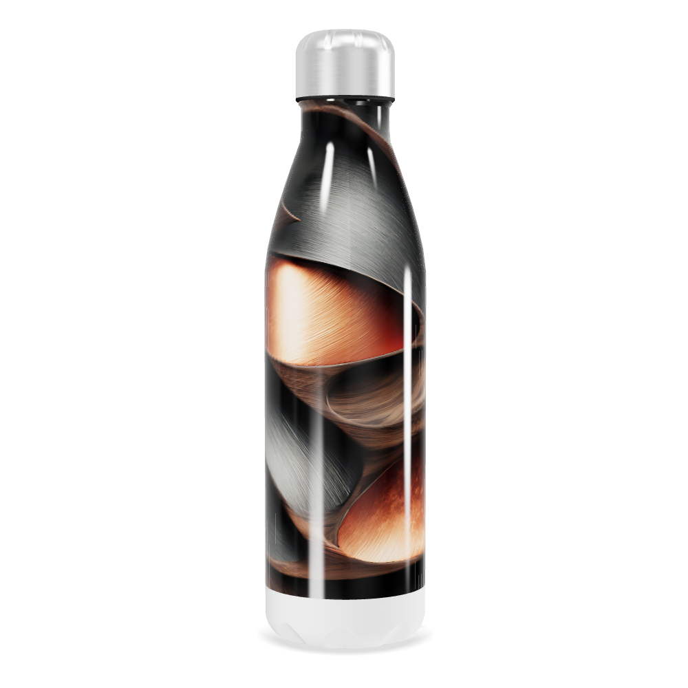 Garrafa Inox - Design Espiral Marrom