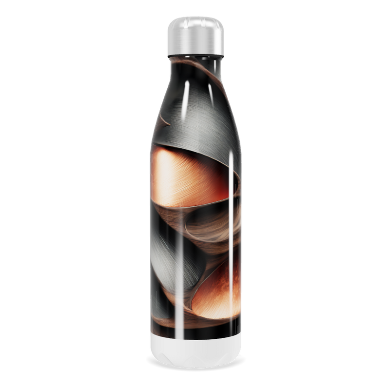 Garrafa Inox - Design Espiral Marrom