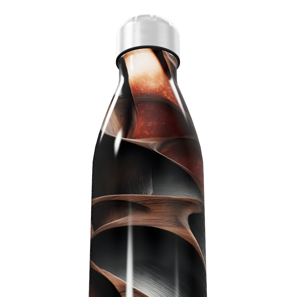 Garrafa Inox - Design Espiral Marrom