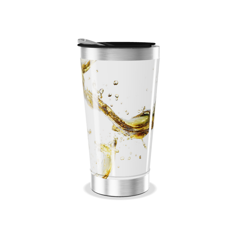 Copo Térmico - Branco com Estampa Fluida