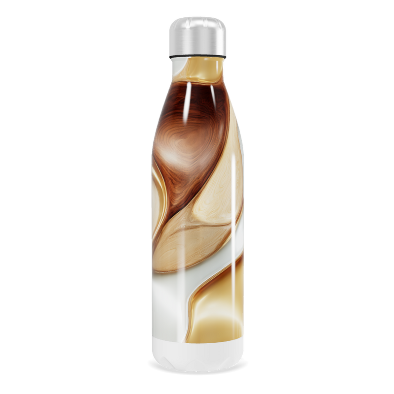 Garrafa Inox - Estampa Marrom e Bege