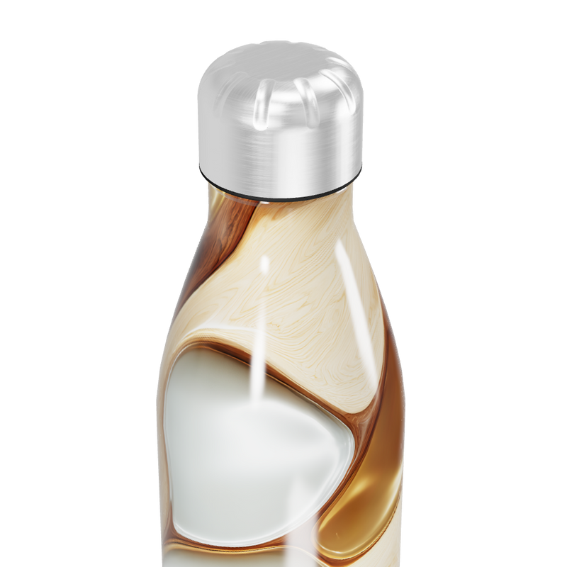 Garrafa Inox - Estampa Marrom e Bege