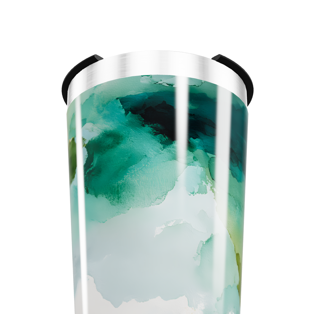 Copo Térmico - Estampa Abstrata Verde