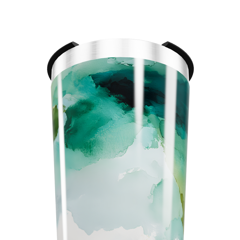 Copo Térmico - Estampa Abstrata Verde