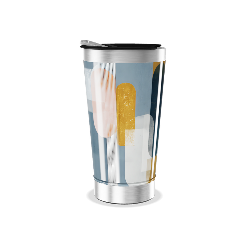 Copo Térmico - Design Geométrico Azul