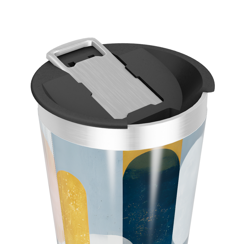 Copo Térmico - Design Geométrico Azul