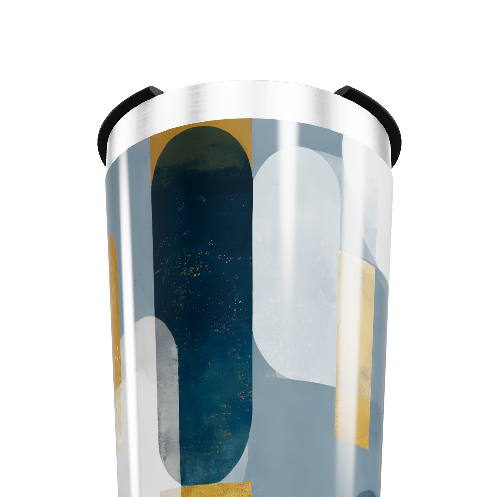 Copo Térmico - Design Geométrico Azul