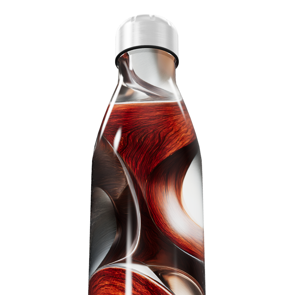 Garrafa Inox Azul - Estampa Ondulada