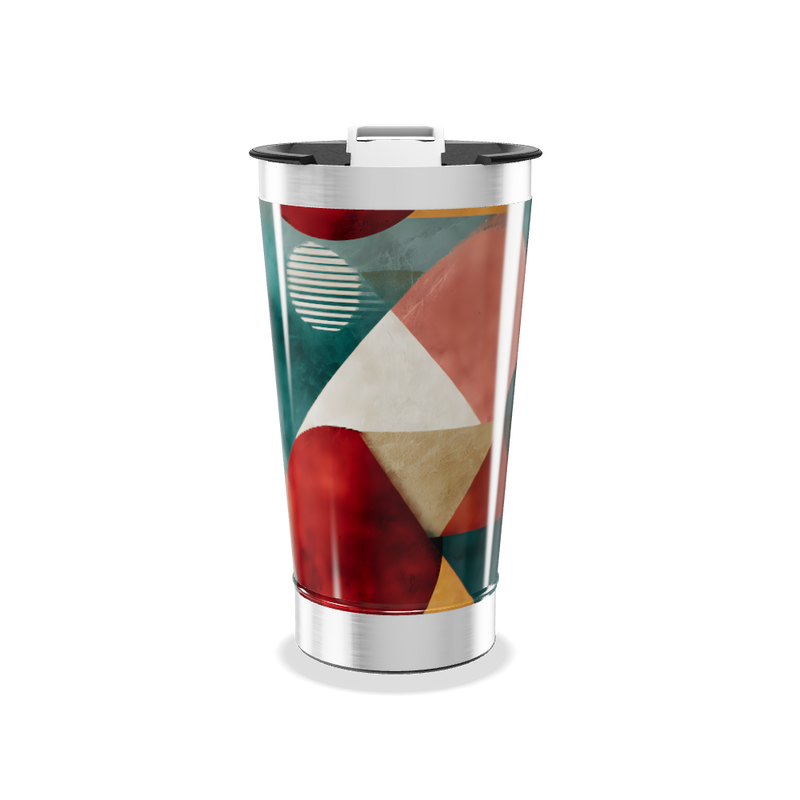 Copo Térmico - Design Geométrico Colorido