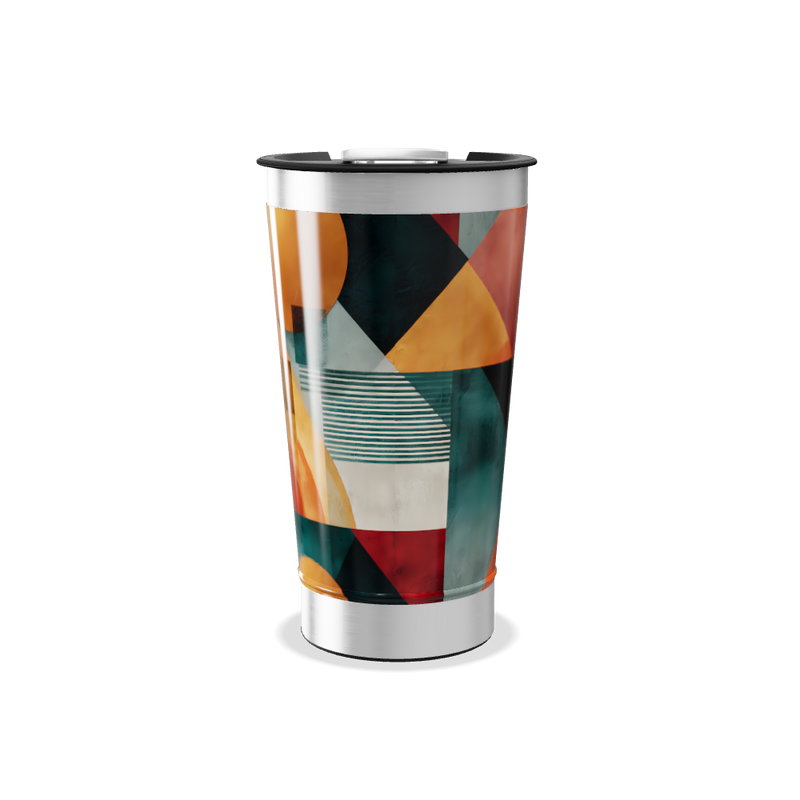 Copo Térmico - Design Geométrico Colorido