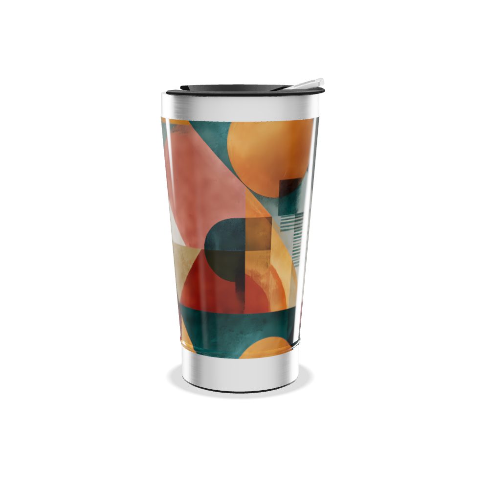 Copo Térmico - Design Geométrico Colorido