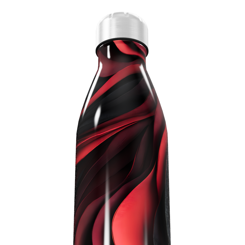 Garrafa Inox - Estampa Vermelha e Preta