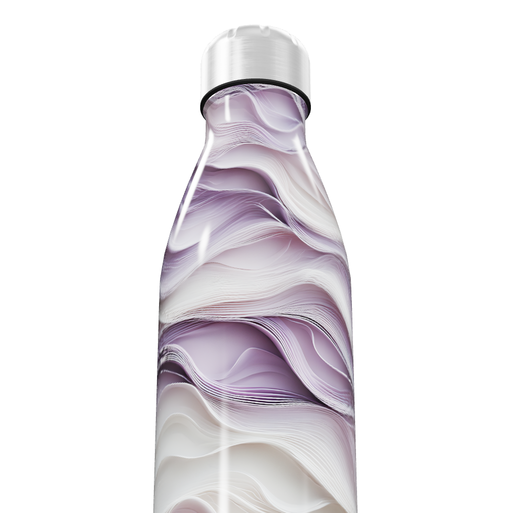 Garrafa Inox - Estampa Ondas Roxas